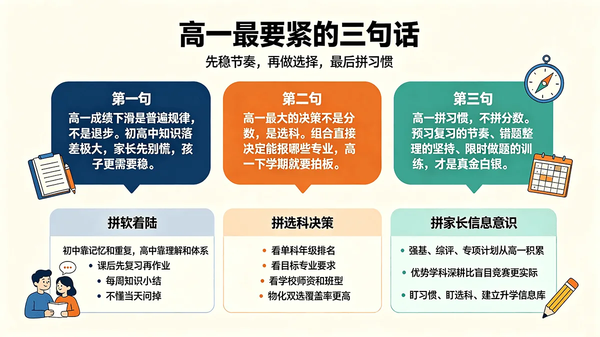 高一最要紧的三句话